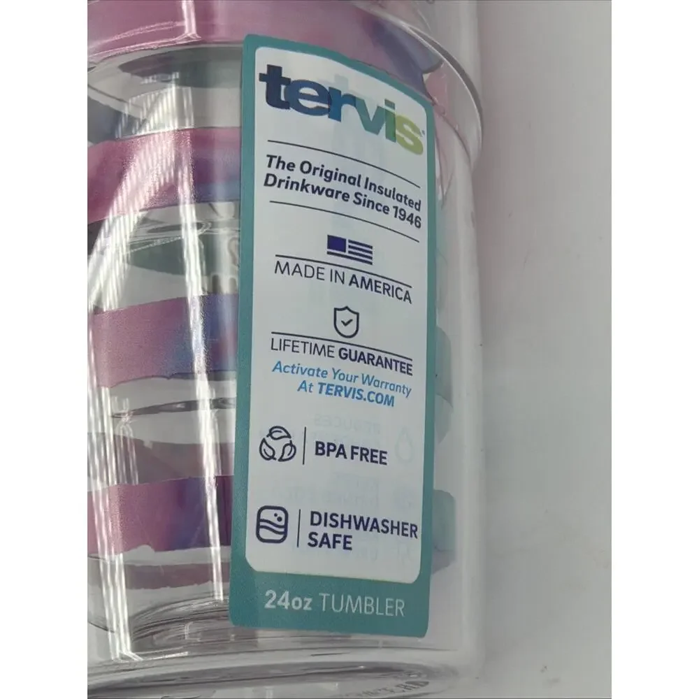 New Tervis 24oz Tumbler Simply Southern Breast Cancer Pink Ribbon Bottle USA